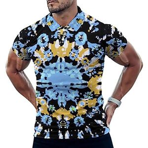 Blauwe Tie Dye Cirkel Grappige Mannen Polo Shirt Korte Mouw T-shirts Klassieke Tops Voor Golf Tennis Workout