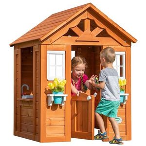 Backyard Discovery Timberlake speelhuis hout | Speelhuisje voor buiten in de tuin | Speelhuis met keuken incl. accessoires