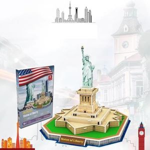 3D Puzzel Wereldberoemde Architectuur Serie Aardrijkskunde Leermiddelen DIY Montage Model Speelgoed (Het Vrijheidsbeeld)