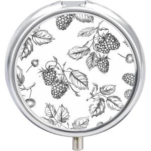 Berry Sketch Patroon Pillendoos Ronde Draagbare Pil Organizer Waterdichte Dagelijkse Vitamine Houder Dozen Creatieve 3 Compartiment Geneeskunde Pil Case voor Portemonnee Of Pocket