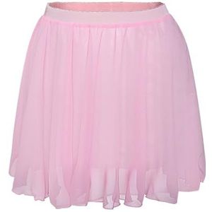 UBOHUZ Balletrokken voor meisjes, dansrok, chiffon, dames, elastische taille, kort, voor oefendansen, voor vrouwen, roze, L Height 160-170cm