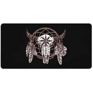 Buffalo Schedel En Dromenvanger Print Bureau Pad Protector Muismatten Kantoor Tafel Mat Grote Muismat Antislip Laptop Pad