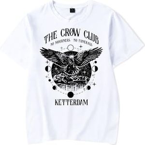 Six of Crows Tee Mannen Vrouwen Mode T-shirt Unisex Jongens Meisjes Cool Korte Mouw Shirt Zomer Kleding, Wit, XS