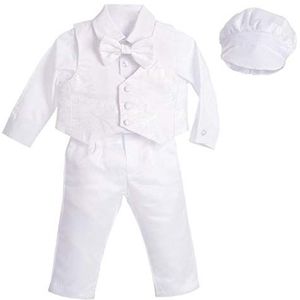 Lito Angels Baby Jonges Wit Pak Doop Kleding Doop Outfit met Bonnet Lange Mouw Maat 68 (Leeftijd 3-6 Maanden) (Markeringsnummer XS)