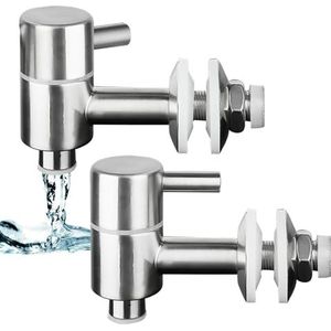 Sporgo 2 stuks roestvrijstalen drankdispensers, tapkraan: reservekraan voor drankdispenser, biertapkraan, waterdispenser, reservetapkraan, drankdispenser, tapkraan voor wijn, bier, sap, koffie (16 mm)