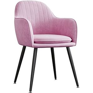GEIRONV 1 stks Velvet Keukenstoel, 47 × 44 × 83cm for woonkamer slaapkamer appartement make-up stoel zwart metalen benen eetkamerstoel Eetstoelen (Color : Purple)