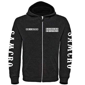 Sons of Anarchy Deluxe Zip Style Hoodie (S - 3XL) Redwood Original Reaper Patch Jax Teller Mannen van Mayhem, Zwart, M