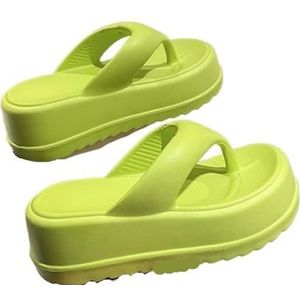 Vrouwen Sandalen Vrouwen Hak Sandalen Vrouwen Hak Slippers Zomer Dikke Zool Strand Slides Voor Vrouwen Mode Zachte Platform Wolk Slippers Heren Sandalen, Groen, 38/39 EU