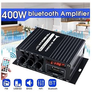 Audioversterker, 40 0W 2 * 200W Stereo Hifi Auto Home Subwoofer Auto Audio Auto versterker Amp Geluid Speaker Digital EDR Audio LED Ontwerpversterkers(With Bluetooth)