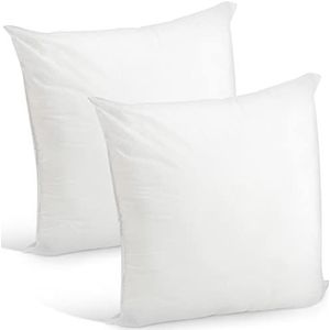 Eco-Lux kussen inserts binnenkussens extra vulling premium kwaliteit mollige bounce back hollowfibre 45 x 45 cm (18"" x 18"") vierkante vullers decoratieve kussenvuller voor bank en bedden - gemaakt in het VK (verpakking van 2)