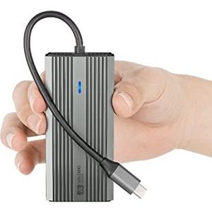 5-in-1 USB C Hub HDMI 4K USB C adapter, aluminium behuizing USB-C dongle, 4K HDMI-uitgang, USB 3.0-aansluiting, PD 60W oplader, compatibel met MacBook, Steam Deck en de meeste Type-C apparaten