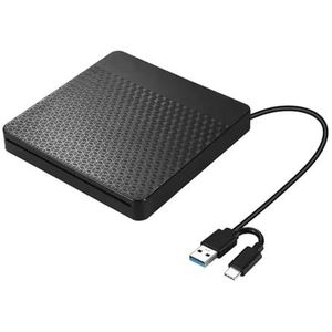 Externe CD/DVD-drive, USB 3.0 Type-C Slot-in CD DVD-brander Speler CD-ROM-brander schijfeenheid Optisch met laptop Desktop