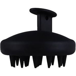 Siliconen hoofdhuidmassageapparaat Shampooborstel, siliconen haarhoofdhuidmassageapparaat, siliconen hoofdhuidmassageapparaat (Color : Black, Size : Regular model)