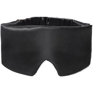 Slaapmasker van moerbeizijde, lichtblokkerende oogpatch, zacht gevoerd masker, reishulp (zwart)