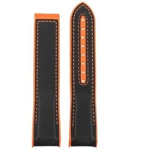 NASUNJIA 8 kleuren gebogen eindband compatibel met Omega Seamaster 300 Ocean Speedmaster 8900 Planet Ocean 20m 22mm stof nylon rubber heren horlogeband(Color:Black Orange noclasp,Size:22mm)