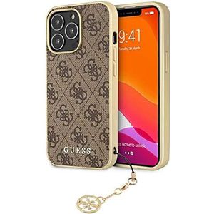 Guess GUHCP13XGF4GBR hoes voor iPhone 13 Pro Max 6,7 inch, polycarbonaat, bruin 4G Charms Collection