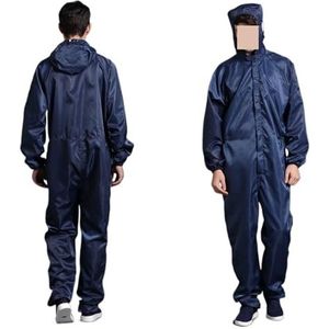 Antistatische Eliminator, Unisex beschermende overalls Schone kleding Kap Stofdichte statische kleding Cleanroomkleding Schilderwerk Overalls(Navy,XL)