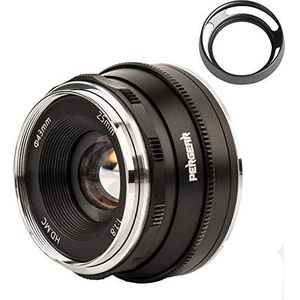 Pergear 25mm F/1.8 Prime Lens zwart voor Sony E-mount NEX-3 NEX-5 NEX-C3 NEX-5N NEX-7 NEX-F3 NEX-5R NEX-6 NEX-3N NEX-5T A3000 A5000 A6000 A3500 A5100 A6300 A6500