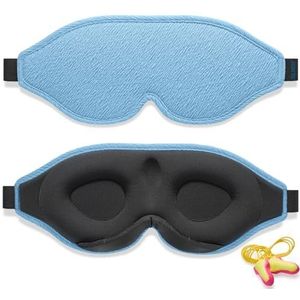 2025 Innovatief Slaapmasker voor Mannen en Vrouwen, 100% Lichtblokkerend Ontwerp Oogmasker om te Slapen, een Dutje te Doen, Mediteren, Reizen (Blauw)