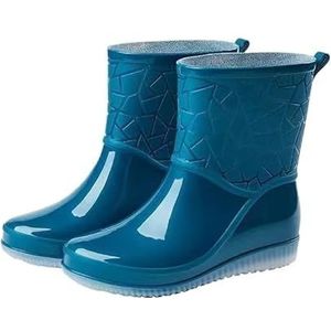 Tuinschoenen for dames, waterdichte regenlaarzen for dames - comfortabel interieur, brede kuitlaarzen for dames - gemakkelijk aan en uit te trekken(Dark Green_36)