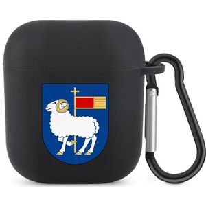 Wapen van Gotland County Leuke Case voor AirPods 2&1 Schokbestendige Beschermende Hoofdtelefoon Gevallen Cover Met Sleutelhanger voor Mannen Vrouwen
