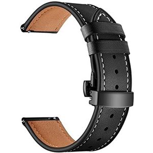 18mm Lederen Band Strap Quick Release Horlogeband Armband Compatibel met Garmin VivoActive 4S / Move 3S / Active S/Rey Smart Watch Accessoires (Color : Black, Size : For Vivomove 3S)