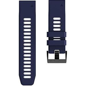 LUGEMA 26 22 20 mm horlogebandjes Compatibel met Garmin Fenix ​​6 6x Pro 5x Plus 6s 5s Sport siliconen riem compatibel met afdaling MK2 / ENDURO/Tactix Delta (Color : Blue white, Size : For Garmin