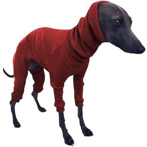 Greyhound Trui voor honden, hondentruien huisdier trui katoen windhond pyjama vierbenige windhond kleding capuchon whhippet pyjama rekbare warme hondenjas L