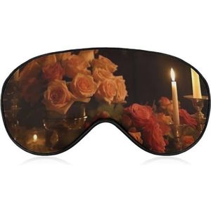 Er zijn rozen op het tafeloogmasker, zijslaapmasker, licht blinddoek, slaapmasker, neuskussen en elastische band voor kinderen, vrouwen en mannen