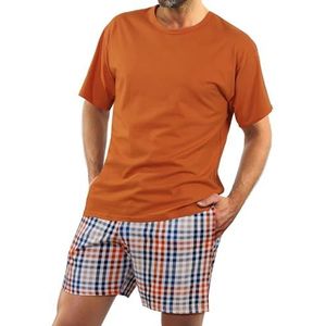 Sesto Senso Herenpyjama's Pyjama Korte Mouw Katoen Pyjamaset Tshirt Korte Broek XL Bronzen