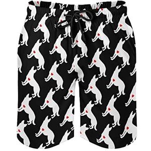 Duitse herdershond zwembroek voor heren, bedrukte boardshorts, strandshorts, badmode, badpakken met zakken, L