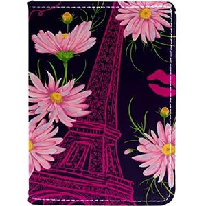 Eiffeltoren Daisy Paris paspoorthouder voor dames en heren, paspoort portemonnee paspoort cover reisdocumenten organisator, Meerkleurig, 10x14cm/4x5.5 in