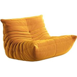 Luie vloerbank Loungestoel Woonkamer Hoekstoel Enkele comfortabele fauteuil Slaapkamer Salon Kantoor Lounge Chaise Armloos 70 * 93 * 85cm oranje