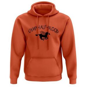 SmartyPants Camp Halfbloed Oranje Hoodie Pullover - Percy Jackson Movie Cinema Film Boek Roman Mythe Griekse Goden Olympiërs Poseidon Halfgod Monster Sterfelijk Cadeau Aanwezig, Oranje, M