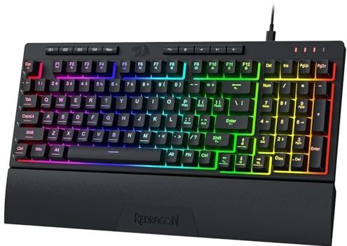 Redragon K515 SHIVA - RGB Membraan Gaming Toetsenbord - 98 Toetsen - Afneembare Polssteun
