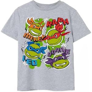 Teenage Mutant Ninja Turtles Karakter Unisex Kids Grijs T-shirt met korte mouwen | Kids Retro Fashion T-shirt met korte mouwen | Nostalgische jaren 90 Cartoon Kleding | TMNT Gift Merchandise - 7-8 jaar
