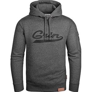 Grin&Bear Herentrui met ronde hals en capuchon met capuchon en mouwzak GEC543, antraciet, L