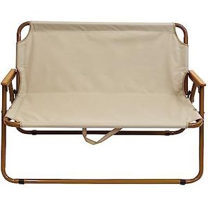 Jawinio Outdoor campingbank 2-zits hout opvouwbaar met armleuningen beige