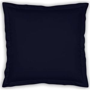 MAGANO® Luxe kussensloop 80x80 blauw | bamboe & katoen satijn | 400 TC premium kwaliteit | hypoallergeen en klimaatregulerend | 5 cm opstaande zoom | hoofdkussensloop 80x80 cm | donkerblauw