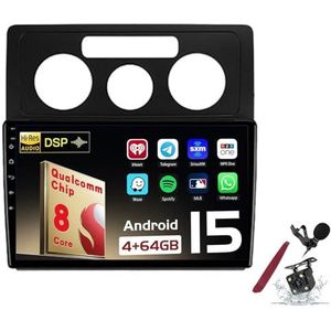 Android 15 Autoradio Sat Navi voor VW Caddy 3 (2004-2010) 9 Inch Touchscreen Multimedia Speler met Draadloze Carplay GPS Navigatie FM RDS Bluetooth 5G-WiFi SWC DSP,M100s