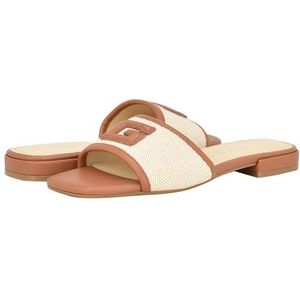 GUESS Dames Tampa platte sandaal, medium natuurlijk/beige multi, 5 UK, Medium Natuurlijk Beige Multi, 38 EU