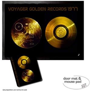 1art1 Grammofoonplaat, The Sounds Of Earth, Voyager Golden Records Deurmat (70x50 cm) + Muismat (23x19 cm) Cadeauset