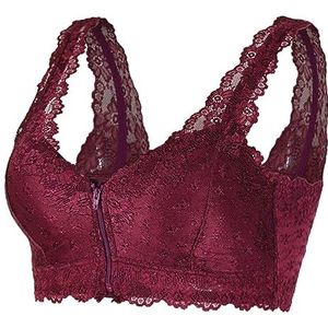 Post Chirurgie Beha For Vrouwen Mastectomie Kanten Beha Met Zak Voorsluiting Sportbeha's Draadloze Beha Bandeau (Color : Red, Size : XXL/XX-Large)