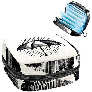Zwarte Umbralla in Rain-01, Periode Pouch Draagbaar, Tampon Opbergtas,Tampon Houder voor Portemonnee Vrouwelijke Product Organizer, Meerkleurig, 4.7x6.6x6.6 in/12x17x17 cm
