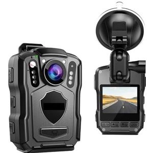 Mini-lichaamscamera, M5 Politie Body Cam GPS Recorder 1440P Op het lichaam gemonteerde camera 128G Bodycam Nachtzicht IP67 Dashcam 4200mAh Batterij Lichaamscamera voor wetshandhaving, levering (Color