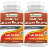 Best Naturals, Snelwerkend lactase-enzym, 3000 FCC ALU, 180 tabletten (180 stuks (Pack van 2))