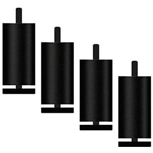 Bedverhogers of meubelverhogers, tafelverhoger, verstelbare meubelpoten tafelpoten aluminium meubelpoten vervangende poten for tv-standaard bankkast mat zwart 4 stuks (6 cm) (Color : Black, Size : 2