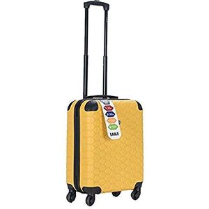 Luggage Hard Shell Case ABS Reizen Koffer 4 Wiel Spinner Trolley Bagage Tas Combinatieslot 4 Hoek Swivel Wielen, Mosterd, Cabin 50x40x20cm, 37L, 2.9 KG