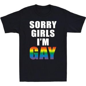 Lightn Sorry Girls I'm Gay Funny Gay LGBT Lesbian Pride Rainbow Graphic Men's Yellow Mens Women T Shirt 100% Cotton overhemden(3X-Large)