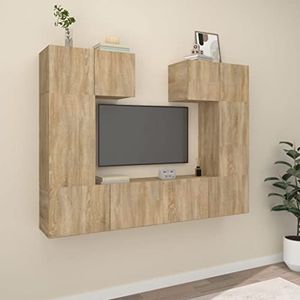 CBLDF Meubels-sets-6-delige tv-kast Set Sonoma eiken ontworpen hout
